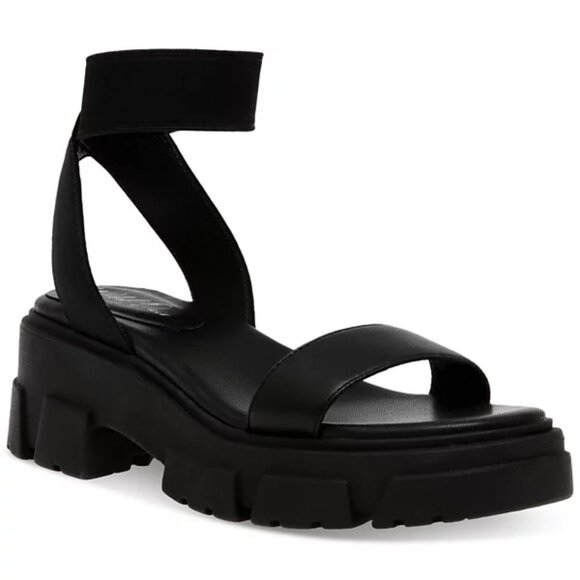 Wild Pair Theodorra Two-Piece Lug Sole Sandals $60 - US Size 7 1/2 - Black- 1345 - Picture 1 of 13